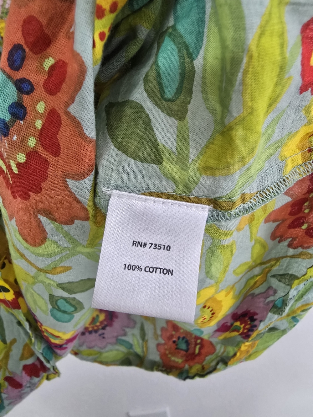 Ivy Jane Floral Ruffle Sleeve Neckline Top Vibrant Spring Summer Floral Sz Small - Picture 5 of 6
